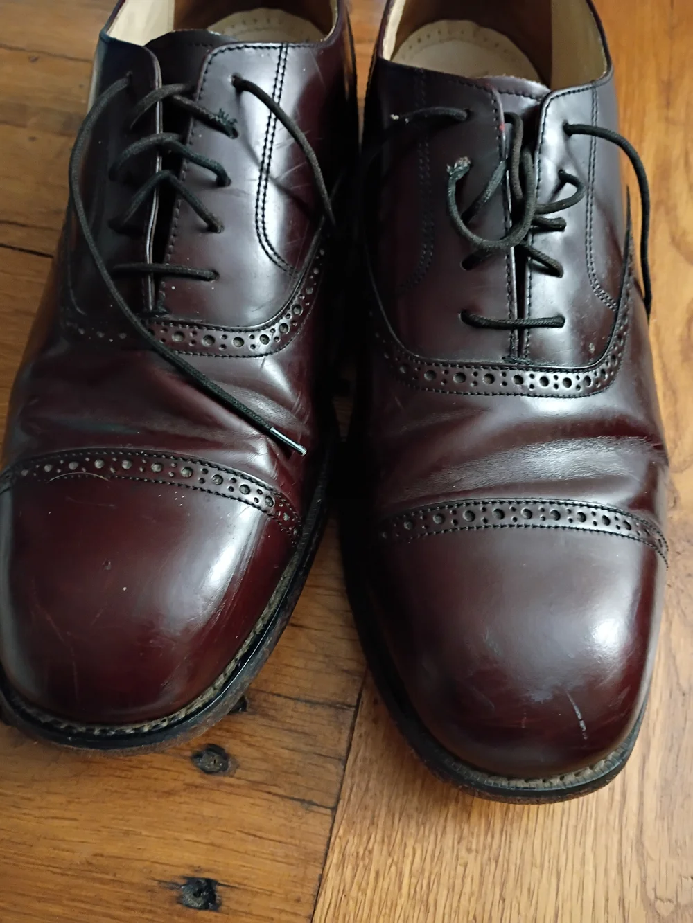 Bostonian Men's Dark Burgundy Leather Cap-Toe Derbys Size 11